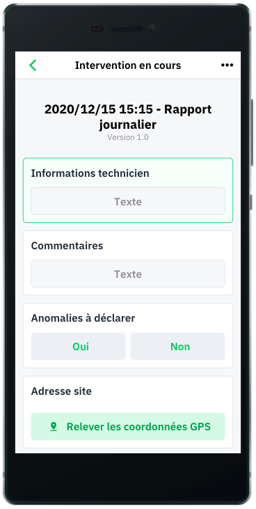 Rapport journalier. Application Mobile