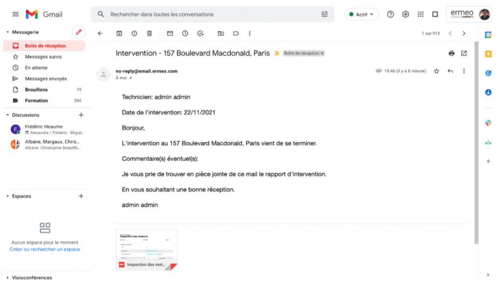 Webinar : digitaliser l'inspection des équipements, Rapport personnalisé - Gmail