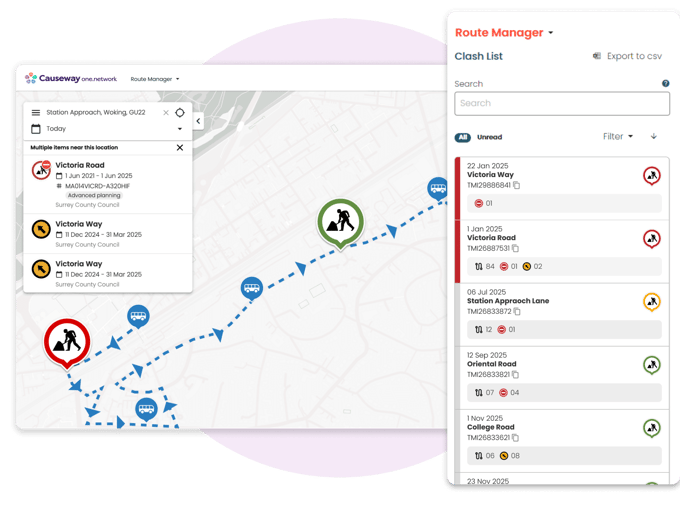 ON643 - CS - Route Manager - Clashes - Surrey - 1920 - Mockup