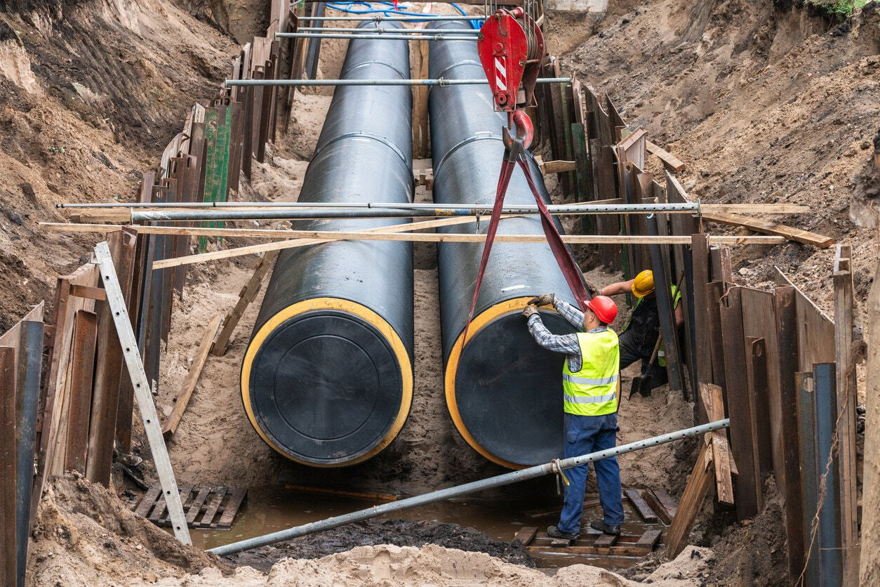 Large buried pipes