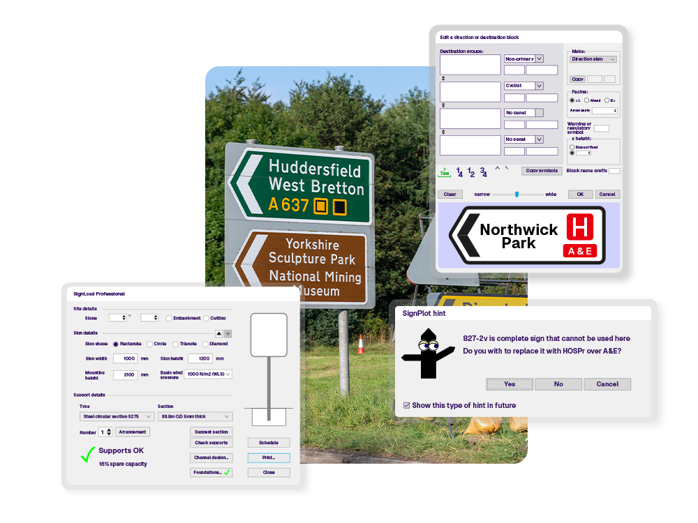 traffic order management lines and signs graphic